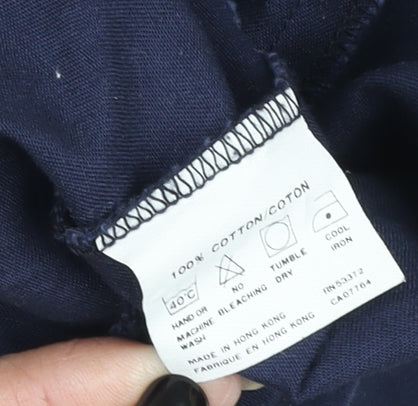 French Connection Women's Blue Cotton Cropped Blazer L