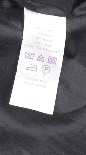 Autonomy Women’s Grey Tweed Belted Overcoat Size 16 Wool Blend