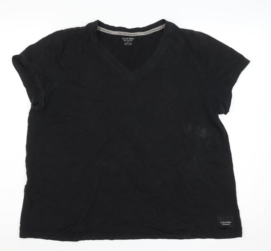 Womens UK Size XL Calvin Klein Black Gym & Training Yoga Running & Jogging T-Shi