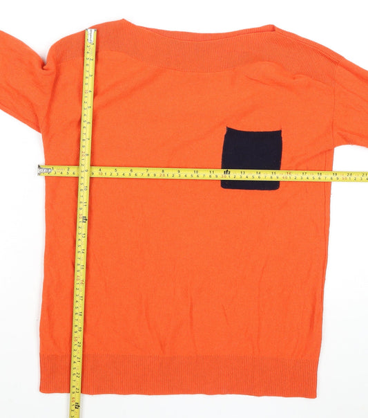 Womens UK Size S Paul Costelloe Orange Pullover Jumper