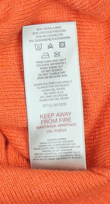 Womens UK Size S Paul Costelloe Orange Pullover Jumper