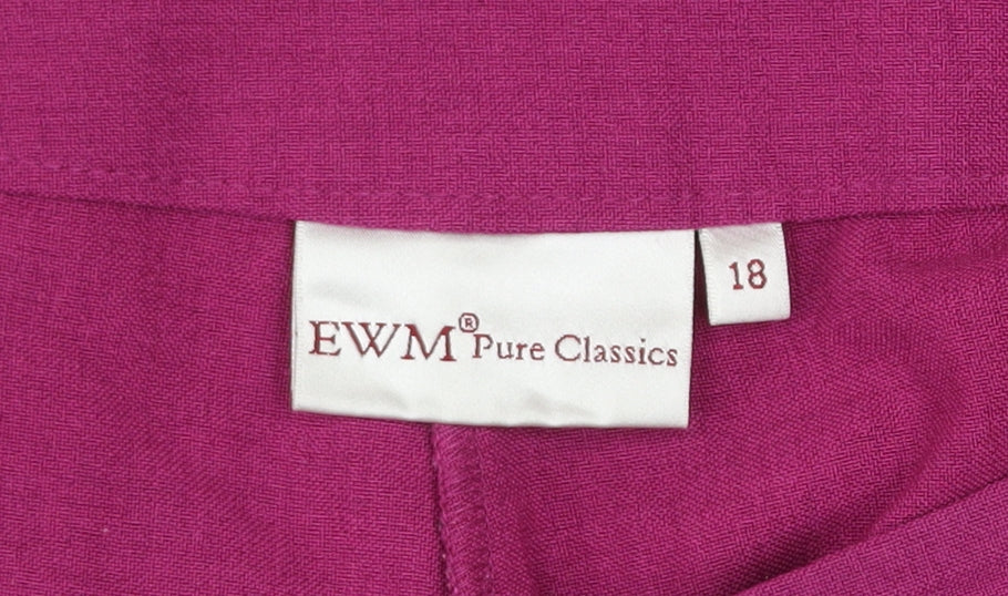 EWM Pure Classics Women's Magenta Linen Trousers Size 18