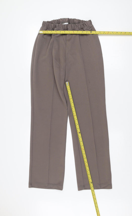 Damart Women's Brown Elastic Waist Straight Leg Trousers Size 12