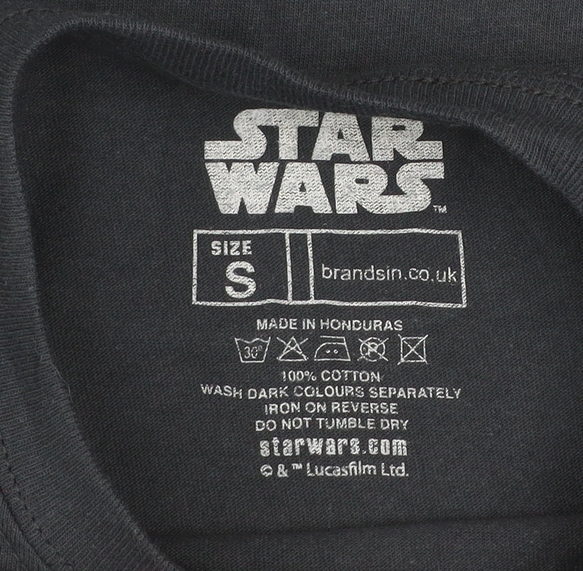 Star Wars Mens Black S Graphic Print Cotton T-Shirt