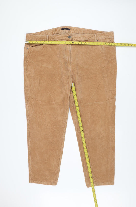 Womens UK Size 24 Marks and Spencer Regular Fit Chino Beige Trousers