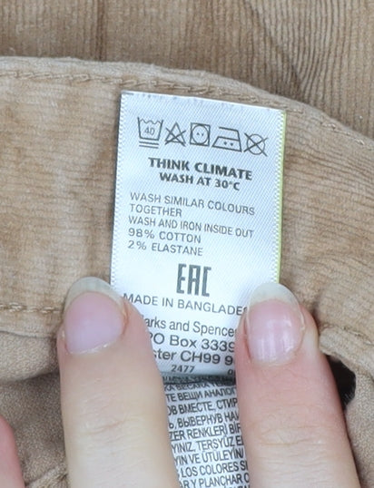 Womens UK Size 24 Marks and Spencer Regular Fit Chino Beige Trousers