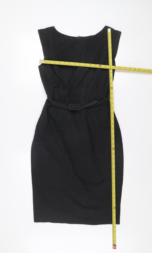 Marks and Spencer Women's Black Sheath Belted Dress Size 10