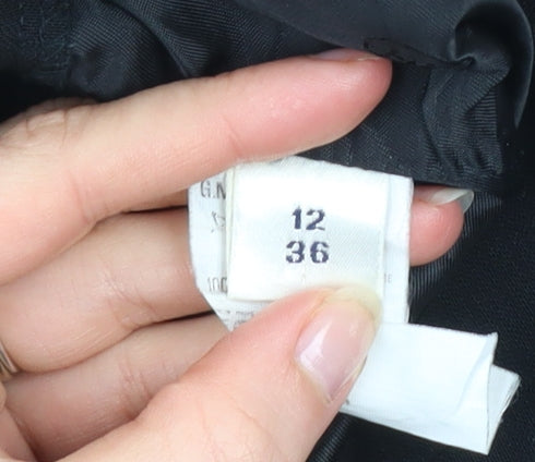 Austin Reed Womens Black Wool Pleated Trousers Size 12