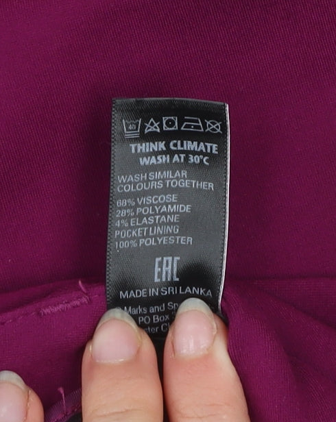 Womens UK Size 6 Marks and Spencer Slim Fit Business Formal Workwear Purple Trou