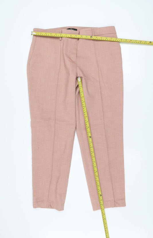 Next Women’s Pink Tapered Dress Pants Size 14L Polyester Blend