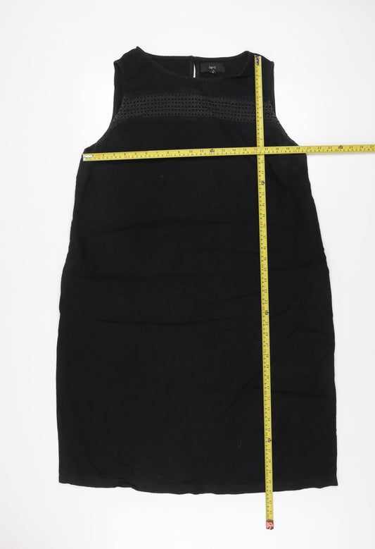 Next Women’s Black Linen Shift Dress Size 18 Tall Sleeveless