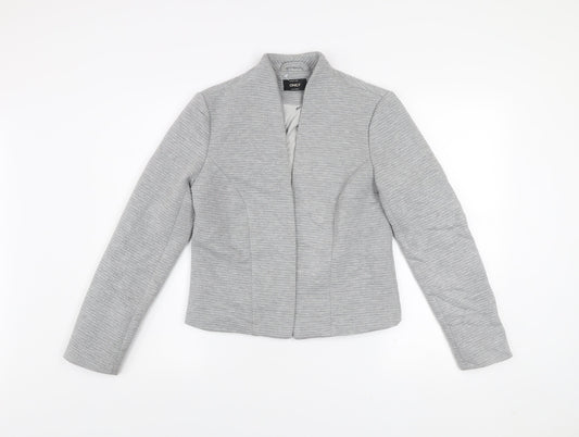 ONLY Womens Grey Slim Fit Lined Blazer Jacket Size 12