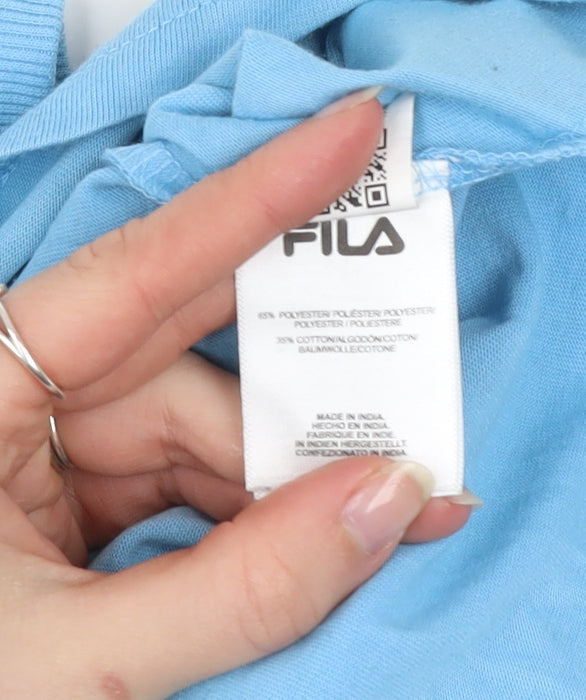 Womens UK Size S FILA Blue Cropped T-Shirt