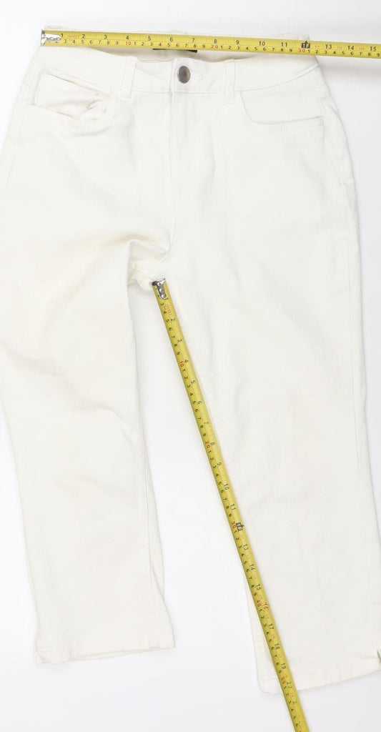 Womens UK Size 10 Dunnes Regular Fit Straight Ivory Jeans