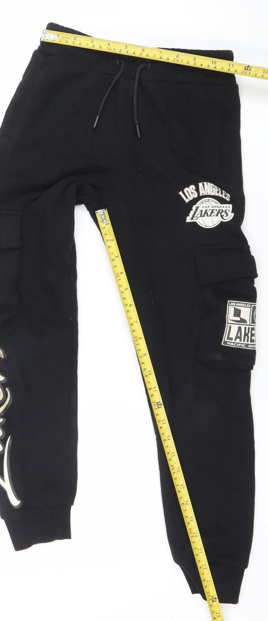 NBA Boys Black Los Angeles Lakers Jogger Sweatpants 9-10 Years Drawstring