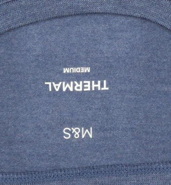 Marks and Spencer Men’s Blue Thermal Long Sleeve T-Shirt Medium