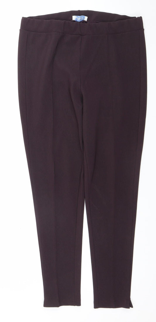 Womens UK Size 14 Anamor Regular Fit Ankle Purple Trousers