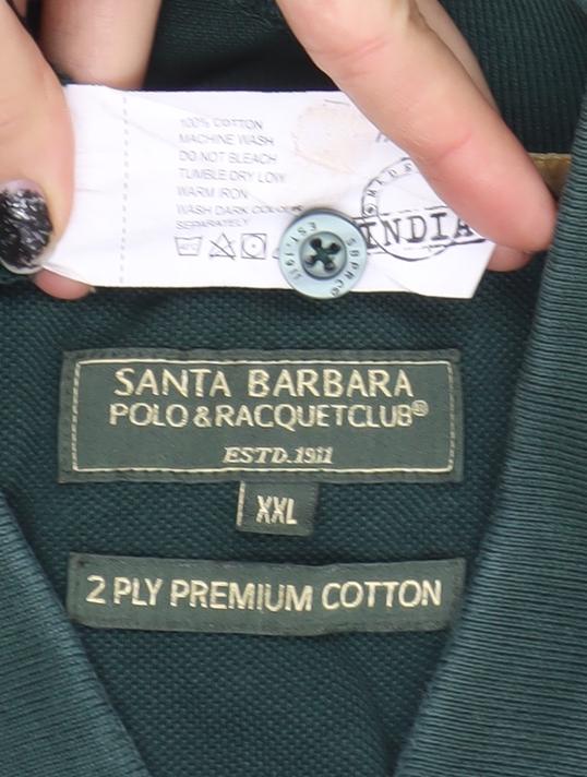 Mens UK Size XXL Santa Barbara Polo & Racquet Club Cotton Polo Shirt
