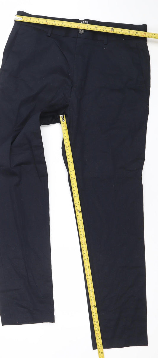 Farhi by Nicole Farhi Men's Black 34R Cotton Stretch Chino Trousers