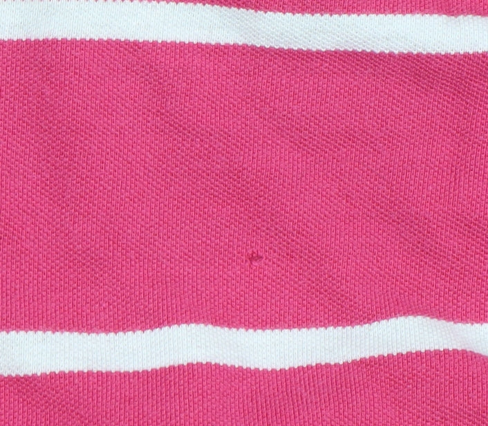 Gap Men’s Pink Striped Cotton Polo Shirt Size M