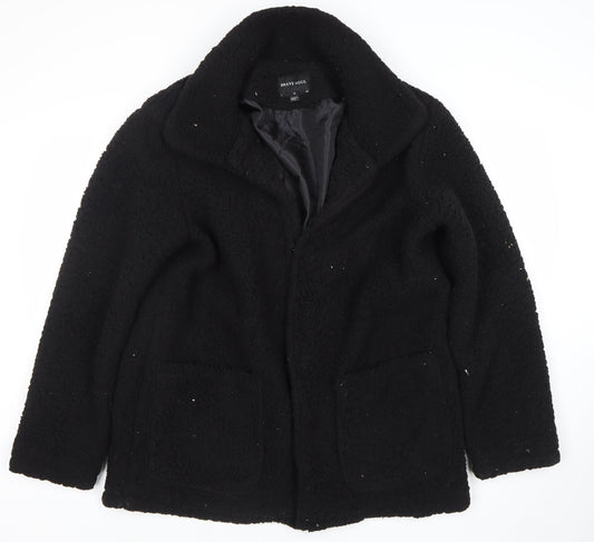Womens UK Size 14 Brave Soul Black Overcoat