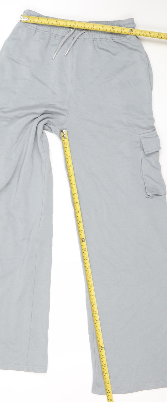 Boohoo Women Grey M Jogger Activewear Trousers with Elastic Waist and Pockets