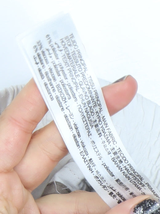 Bershka Women's Beige Wide-Leg Trousers Size 10 Polyester Blend