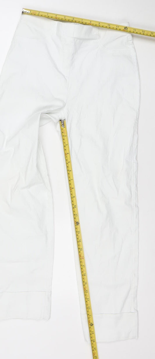 Womens UK Size S Gallery Regular Fit Straight White Jeans