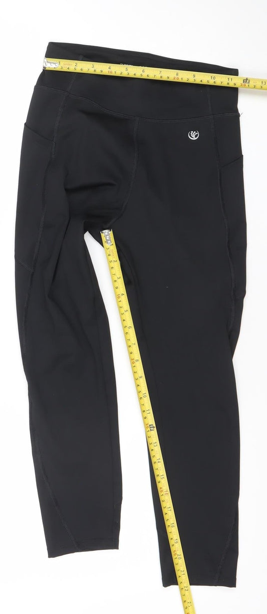 Womens UK Size S Dunnes Stores Athletic Fit Capri Black Leggings