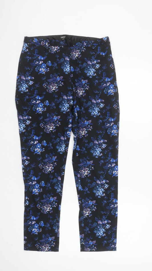 Womens UK Size 10 Oasis Slim Fit Casual Business Travel Blue Trousers