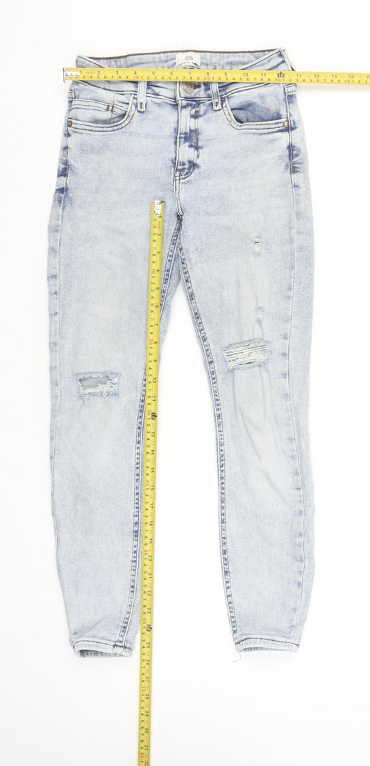 River Island Women’s Blue Skinny Distressed Denim Jeans Size 6