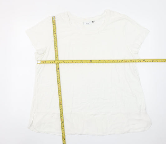 Womens UK Size L Adini White Basic T-Shirt