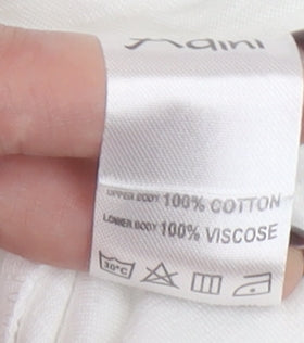 Womens UK Size L Adini White Basic T-Shirt