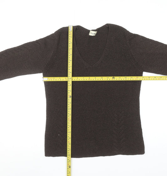 Womens UK Size M Viyella Brown Pullover Jumper