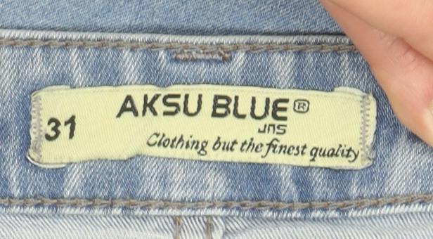 Womens UK Size 31 AKSU BLUE Slim Fit Skinny Blue Jeans