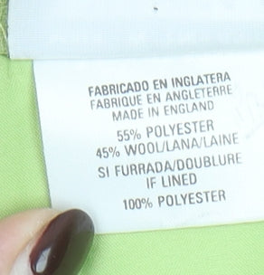 Jacques Vert Women's Green Wool Blend Midi Pencil Skirt Size 14