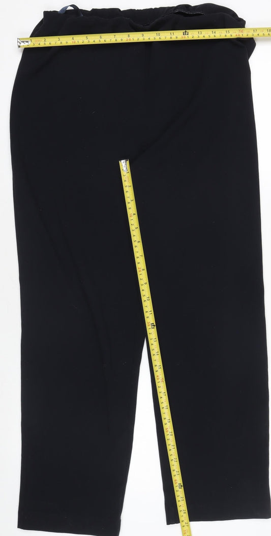 Isle Women's Black Size 14 Straight Leg Stretch Trousers