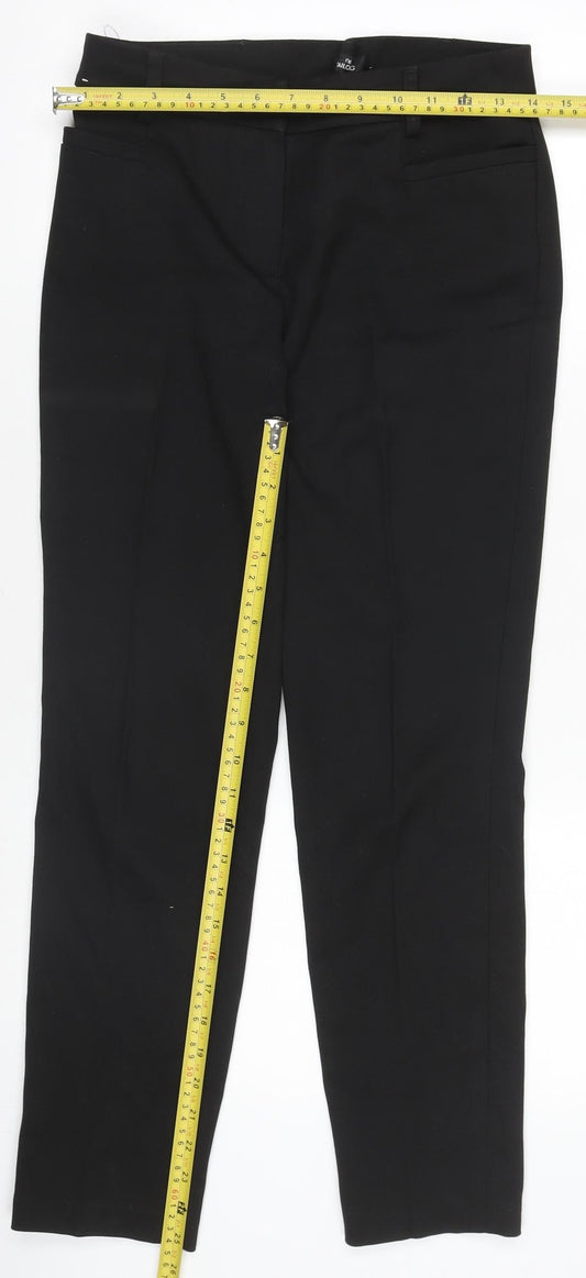 Next Womens Black Size 6R Straight Leg Dress Trousers Workwear