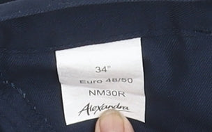 Alexandra Men's Blue 34 Regular Work Trousers Polyester Cotton Blend