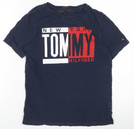Boys UK Size 164 Tommy Hilfiger Blue Basic T-Shirt