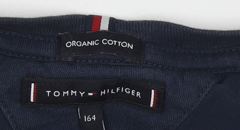 Boys UK Size 164 Tommy Hilfiger Blue Basic T-Shirt