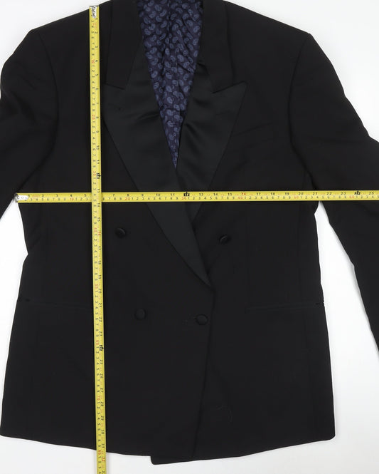 Mens UK Size 42 Trevira Regular Black Suit Jacket