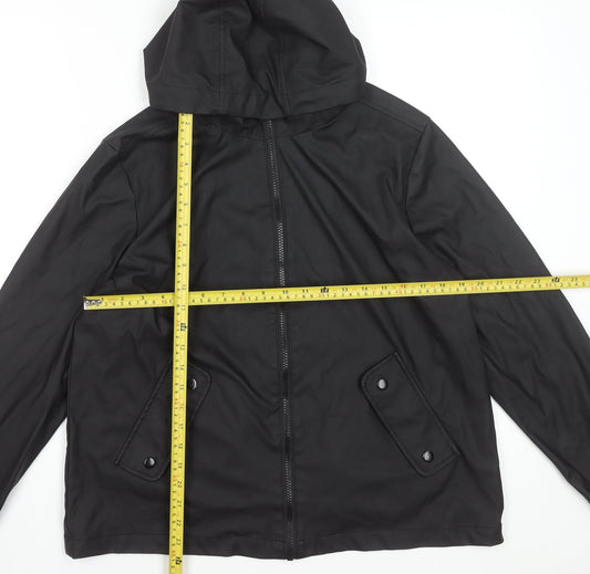 Primark Women's Black Hooded Zip Water Resistant Jacket Size M 12/14