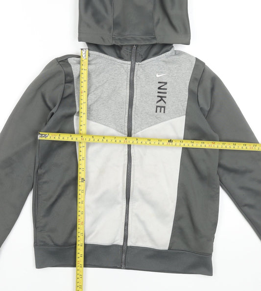 Boys UK Size L Nike Grey Full Zip Hoodie
