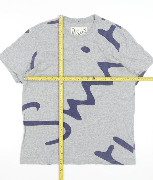 PS Paul Smith Men's Grey Graphic Print Organic Cotton T-Shirt M