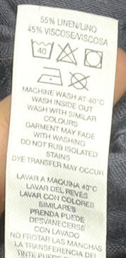 Dunnes Stores Women Blue Linen Viscose Jogger Trousers Size 16