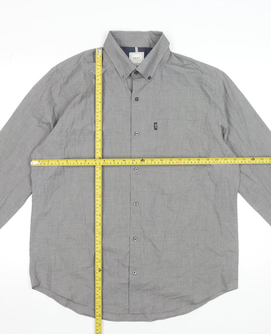 Mens UK Collar Size L NEXT Smart Grey Dress Shirt