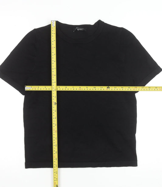Womens UK Size 12 New Look Black Basic T-Shirt