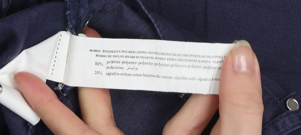 Womens UK Size 14 Punt Roma Regular Fit Chino Blue Trousers