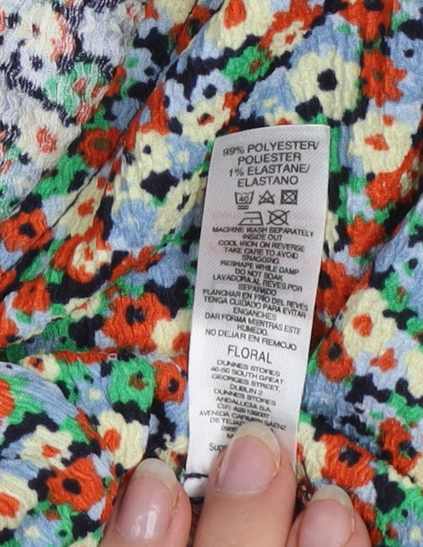 Dunnes Women’s Multicoloured Floral Wrap Blouse Size 14